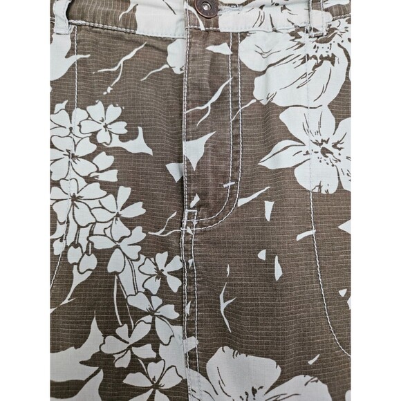 Eddie Bauer Womens A Line Skirt Size 10P Floral Short Zip Pockets - Picture 3 of 9